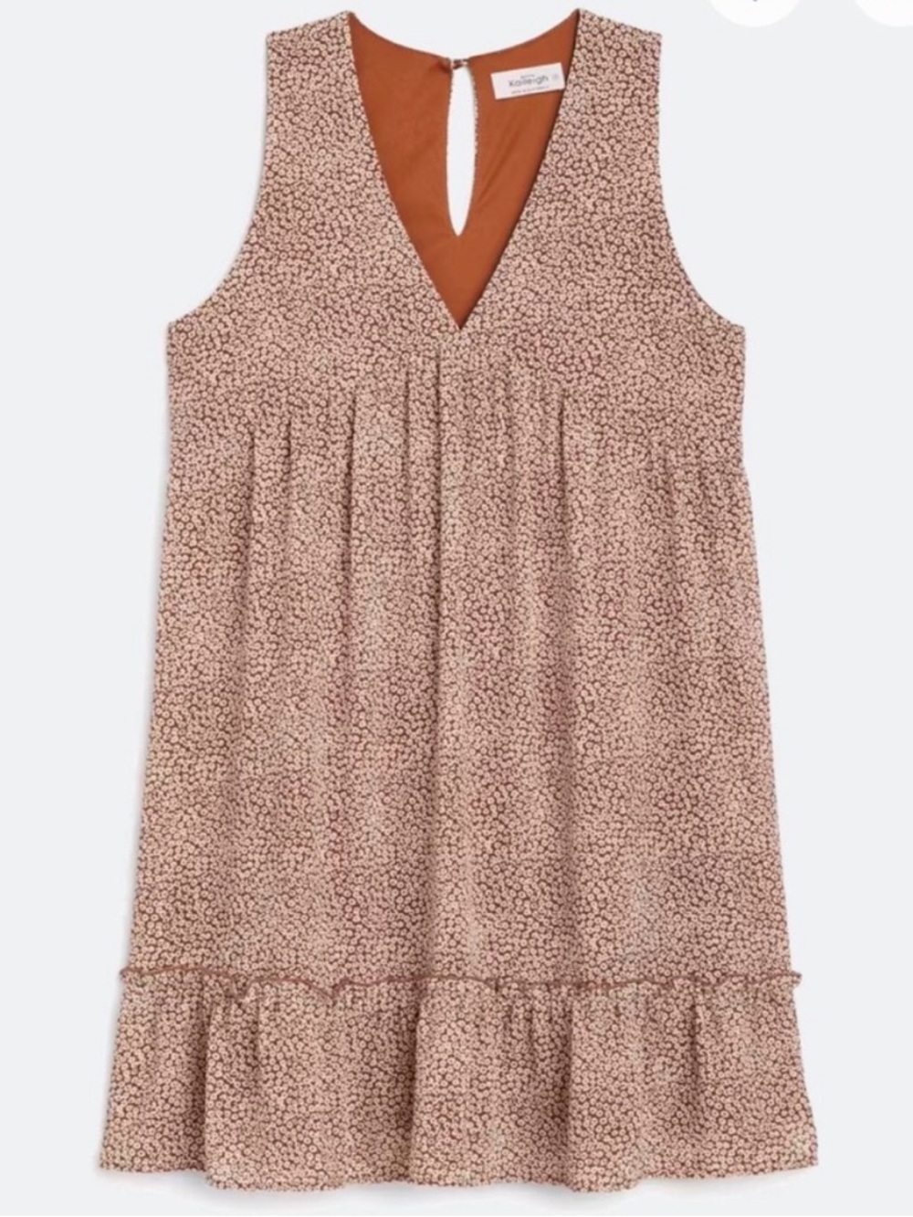 Stitch Fix Kaileigh Audrina Tiered Ruffle detail dress - brown size large NWT